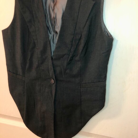 [Women's EU 36 S] VERO MODA Tailored Waistcoat Vest High-Low Hem Minimalist - Picture 3 of 10